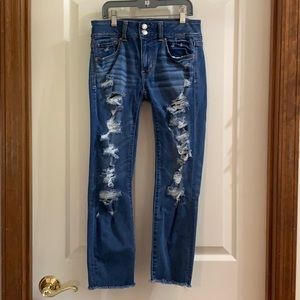 American Eagle Ripped Cropped Jeans